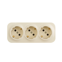 Quteo розетка тройная с заземлением с защитными   шторками - 16 A - 250 В IP 20 - Слоновая кость Legrand/Daccord 782268