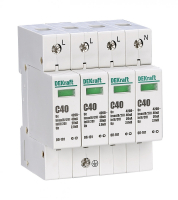 Ограничитель перенапряжения четырехполюсный ОП-101 4п 40кА С 420В Dekraft 18018DEK