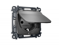 Комплект механизма розетки с/з со шторками и крышкой Ambrella Volt Omega MO658010