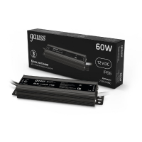 Блок питания Gauss 12V 60W IP66 8A 202023060 GAUSS