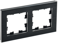 BRITE Рамка 2 поста РУ-2-1-БрЧ металл черный IEK BR-M22-M-K02