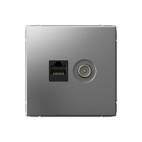 ARTGALLERY розетка двойная ТВ + компьютерная RJ45, кат. 5Е, сталь Systeme Electric GAL000989