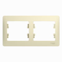 GLOSSA Рамка горизонтальная 2 поста бежевая Systeme Electric GSL000202