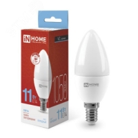 Лампа светодиодная LED-СВЕЧА-VC 11Вт 230В Е14 6500К 1050Лм IN HOME IN-HOME 4690612024844