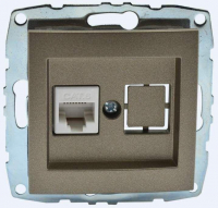 Розетка компьютерная Rj45 Cat6 Mono Electric Despina-Larissa бронза 500-002305-125