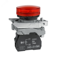 Лампа сигнальная OptiSignal D22 C4-L-M4 красная металл 230-240VAC XB4BVM4 КЭАЗ 332176