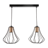 Подвесной светильник IMEX MD.9050-2-P-BK+WOOD
