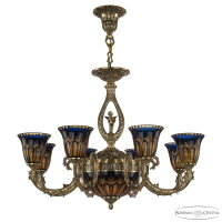 Подвесная люстра Bohemia Ivele Crystal Florence 71409P/8/210 GB P2 U Amber-Blue/H-1I FA10S