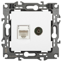 Розетка комбинированная RJ45+TV Эра 12-3110-01М Б0065691 ЭРА