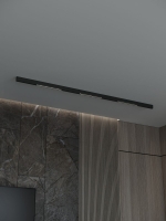 Трековая система со светильниками №2 трехфазная накладная Eldeko (48В, форма - прямая, 2м, 4000K) черная Hesby Lighting HSBL_kompl_E002_NI2B4K