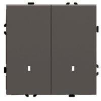 Выключатель 2-клавишный c индикатором (механизм) Stekker Эмили 250В 10А RSW10-5102-09 антрацит soft touch