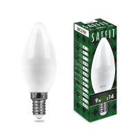 Лампа светодиодная LED 9вт Е14 белый матовая свеча SAFFIT SBC3709 55079