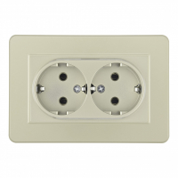 Розетка двойная с/з и шторками Arte Milano SET16-double-40-2 shampan