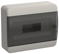 TEKFOR Корпус пластиковый навесной ЩРН-П-12 IP41 черная прозрачная дверь IEK TF5-KP12-N-12-41-K01-K03