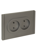 FORTE&PIANO Розетка 2-местная без заземления без защитных шторок безвинтовое крепление 10А FP526 сталь IEK FP-R20-10-1-K46
