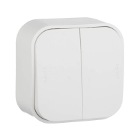 Выключатель двухклавишный Legrand Quteo 10A 250V белый 782202