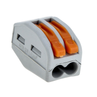Клемма СМК 222-412 с рычагом 2 отверстия 0.08-2.5(4.0)мм2 (100шт.) EKF plc-smk-412