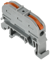 Строительно-монтажная клемма СМК 222-4111D проходная на DIN-рейку (50шт/упак) IEK UKZ20-4111D-050