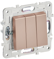 SKANDY Выключатель 3-клавишный 10А SK-V11Sa песочный IEK SK-V30-0-10-K98