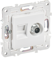 SKANDY Розетка двойная TV+RJ45 кат.5E SK-A14W арктический белый IEK SK-AK20-1-K01