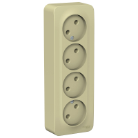 BLANCA О/У РОЗЕТКА 4-ая без заземл. без шторок ИЗОЛ.ПЛ., 16А, 250В, БЕЖЕВЫЙ Systeme Electric BLNRA000417
