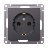 ATLASDESIGN РОЗЕТКА с заземлением, 16А, механизм, БАЗАЛЬТ Systeme Electric ATN001443