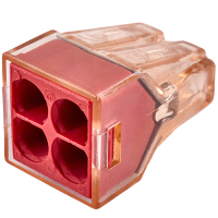 Клемма соединительная  4-контактная Elеctrodeel. Диапазон сечений 1.5-4.0 мм2. Номинальный ток/напряжение: 32А/400В. Electrodeel ED 773-604