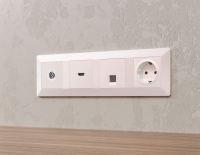 Комплект механизма TV розетки оконечной экранированной 5-1000MHz 3dB Alfa Жемчуг Quant Ambrella Volt MA213005 (AP2130, VM199)