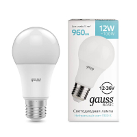 Лампа светодиодная Gauss Basic E27 12W 4100K 202402212 GAUSS