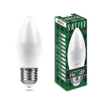 Лампа светодиодная LED 11вт Е27 белый матовая свеча SAFFIT SBC3711 55135