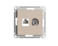 ATLASDESIGN РОЗЕТКА двойная ТВ + компьютерная RJ45, кат. 5Е, ПЕСОЧНЫЙ Systeme Electric ATN001289