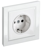 BRITE Розетка с заземлением с защитными шторками 16А в сборе РСР14-1-0-БрБ белый IEK BR-R14-16-K01-F