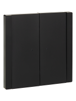 FORTE&PIANO Выключатель 2-клавишный с индикацией 10А FP106 черный IEK FP-V20-1-10-1-K02