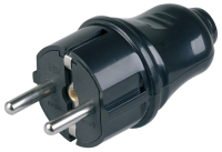 Евровилка прямая черная 16А IEK EVP10-16-01-K02