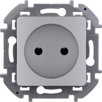 Розетка 2К 16 А 250 В~ INSPIRIA алюминий Legrand/Daccord 673712