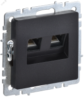 BRITE Розетка компьютерная двойная RJ45 кат.5E РК10-2-БрЧ черный IEK BR-K20-1-K02