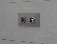 Комплект механизма электрической розетки 2USB С+C 20W с/з на винтовых зажимах 16A-250V Alfa Антрацит серый Quant Ambrella Volt MA660510 (AP6605, VM165)