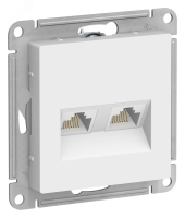 ATLASDESIGN РОЗЕТКА двойная компьютерная RJ45+RJ45, кат.5Е, механизм, ЛОТОС Systeme Electric ATN001385