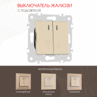 Выключатель жалюзи с подсветкой Arte Milano 203.39-2.shampan
