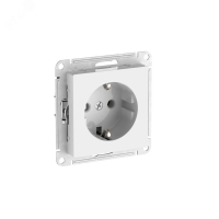 ATLASDESIGN РОЗЕТКА с заземлением, 16А, быстрозажимные клеммы, БЕЛЫЙ Systeme Electric ATN000143S