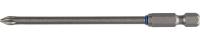 Бита ''ЭКСПЕРТ'' торсионная кованая, обточенная, хромомолибденовая сталь, тип хвостовика E 1/4'', PH2, 100мм, 1шт ЗУБР 26011-2-100-1