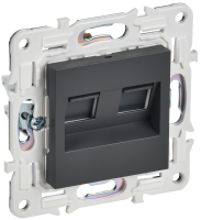 SKANDY Розетка компьютерная двойная RJ45 кат.5E SK-K03T титан IEK SK-K20-1-K48