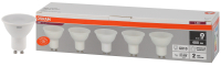Лампа светодиодная LED 6 Вт GU10 4000К 480Лм спот 220 В (замена 50Вт) OSRAM упак 5 шт LEDVANCE 4058075584921