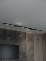 Трековая система со светильниками №6 трехфазная накладная Eldeko (48В, форма - прямая, 3м, 3000K) черная Hesby Lighting HSBL_kompl_E006_NI3B3K