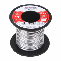 Припой без канифоли ПОС-61, 100 г, 2.0 мм, (олово 61%, свинец 39%) REXANT 09-3123