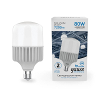 Лампа светодиодная Gauss E40 80W 6500K матовая 63438 GAUSS