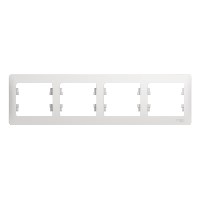 GLOSSA Рамка горизонтальная 4 поста белая Systeme Electric GSL000104