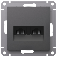 ATLASDESIGN РОЗЕТКА двойная компьютерная RJ45+RJ45, кат.5Е, механизм, БАЗАЛЬТ Systeme Electric ATN001485