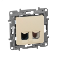ETIKA Розетка телефонная+компьютерная RJ11+RJ45 категория 5 UTP слоновая кость Legrand/Daccord 672352