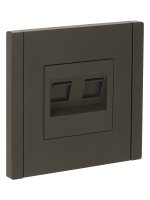 FORTE&PIANO Розетка компьютерная двойная RJ45 кат.5E FP333 серый IEK FP-K20-1-K03